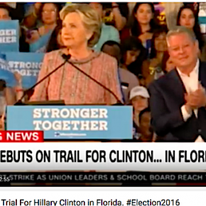 ヒラリー・クリントン、アル・ゴアとフロリダで環境問題へ迫る